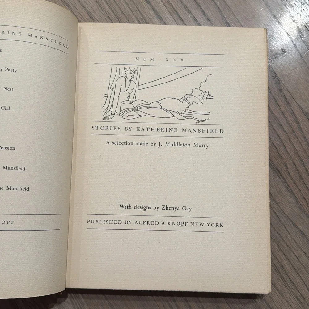 1934 - Stories By Katherine Mansfield -‎ Selected By J. Middleton Murray - Rare